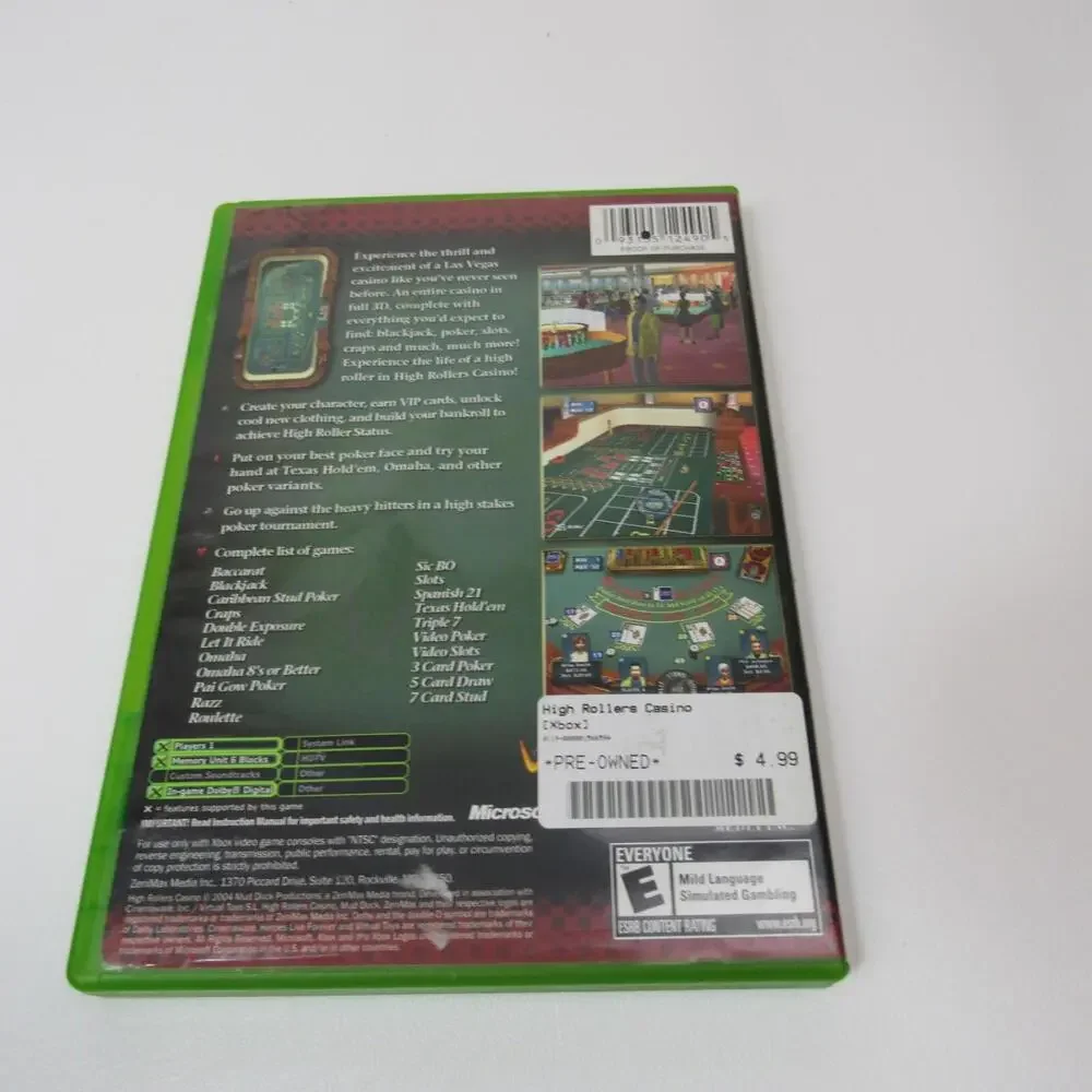 High Rollers Casino (Microsoft Xbox, 2004)‎